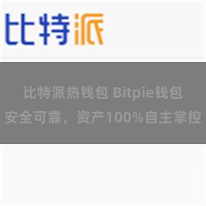 比特派热钱包 Bitpie钱包安全可靠，资产100%自主掌控