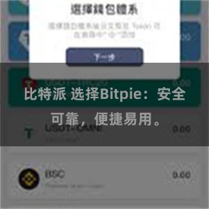 比特派 选择Bitpie：安全可靠，便捷易用。